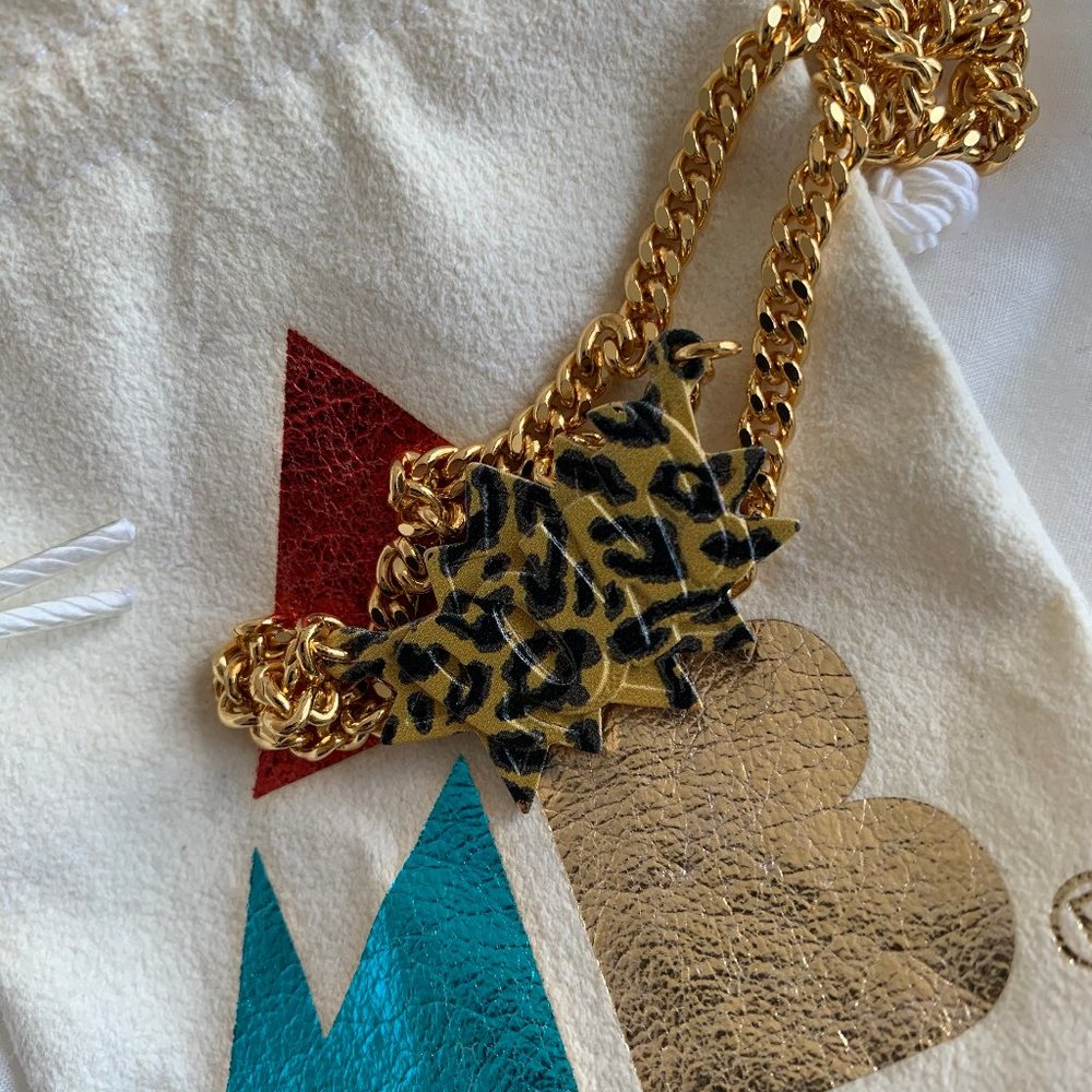 AMBUSH Leopard Print POW Necklace